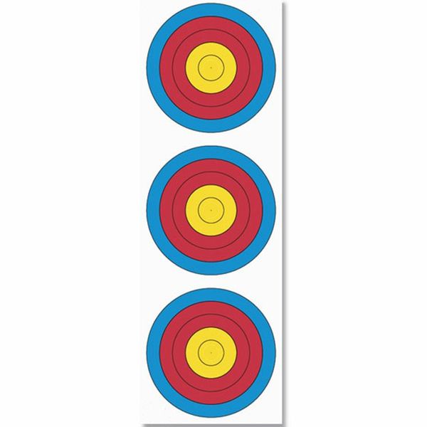 JVD 3x20cm (40cm 3 spot vertical) FITA Target Face RECURVE (pack/250)