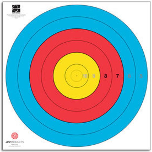 JVD 80cm CENTRE 6-RING (10-5 zone) FITA Target Face (pack/250)