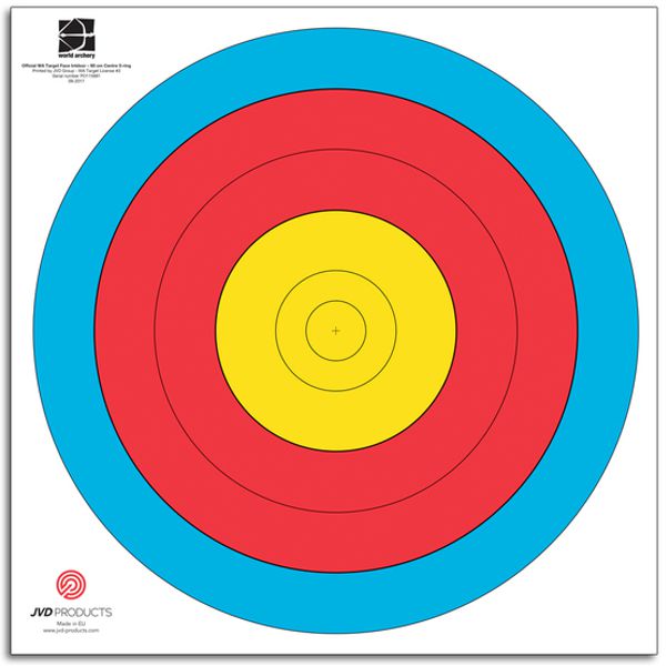 JVD 80cm Centre (10-6 zone) FITA Target Face (pack/250)